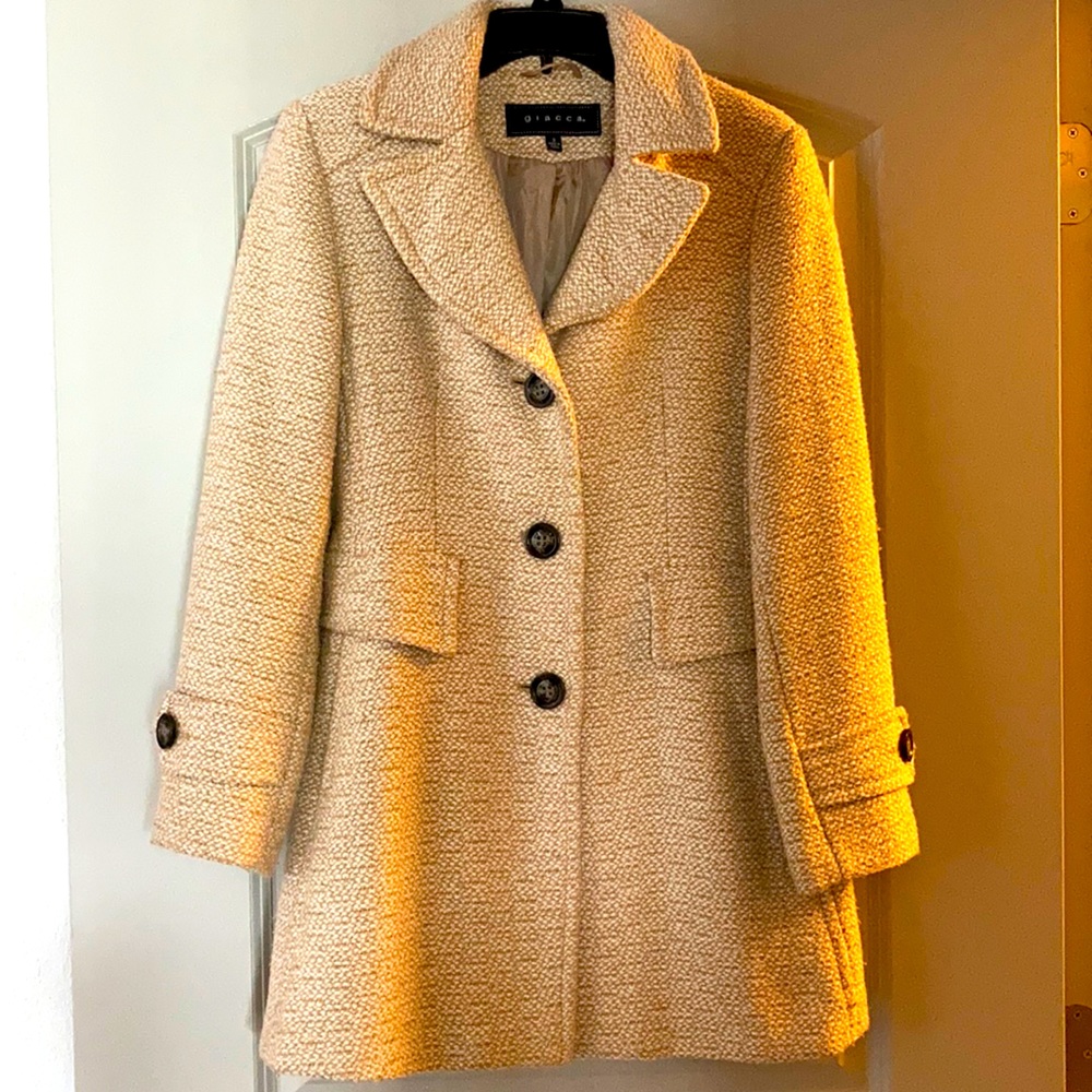 Heather Beige Giacca Wool Blend Coat